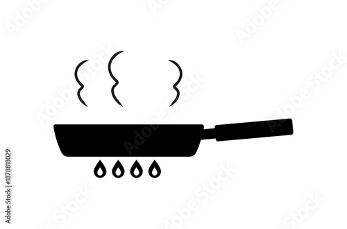 加熱しているフライパンのアイコン