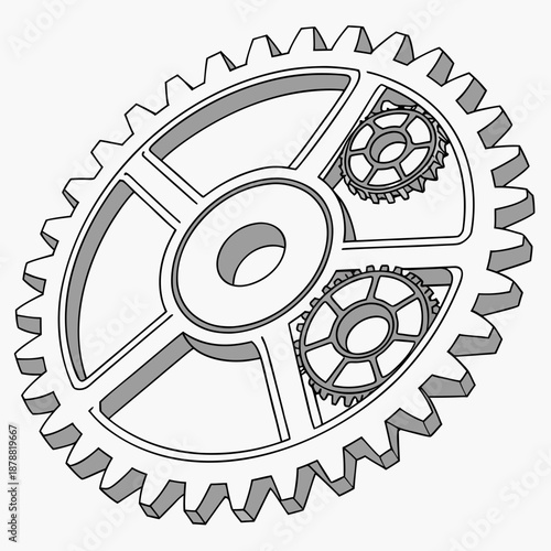 Gear and honeycomb hybrid layout with direct mechanical 1