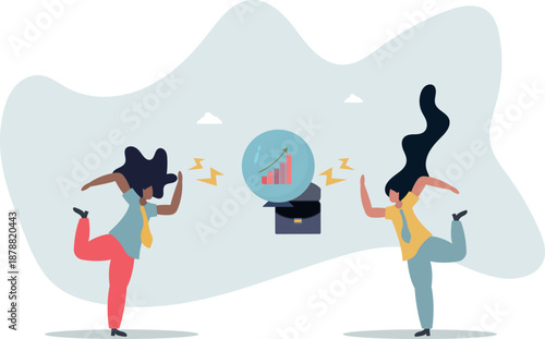 Glass ball showing the future concept of business and forecast.