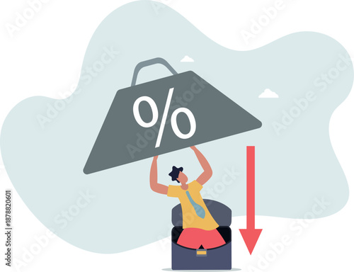 High interest rates and crisis. Business concept.life and employment of people.