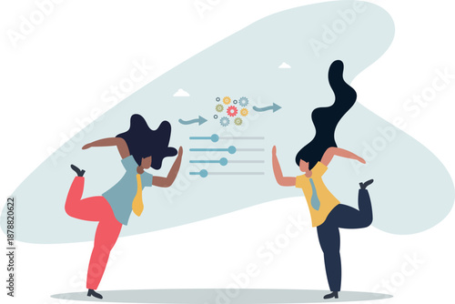 Setting up and adjusting the concept of work and cooperation.life and employment of people.