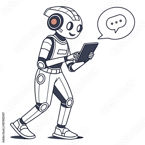 Robot holding tablet