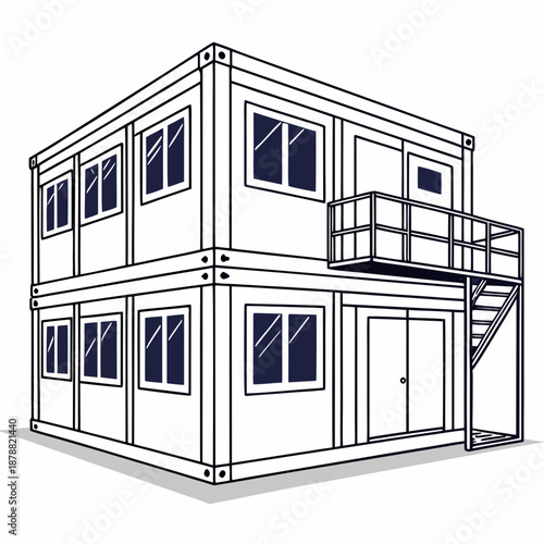 Temporary Industrial Modular Shift Building Concept, Heavy-Duty Portable Warehouse or Workshop for Construction and Manufacturing