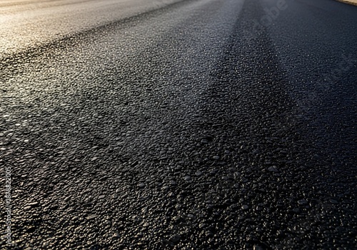 Abstract composition of new black asphalt texture with a grainy surface