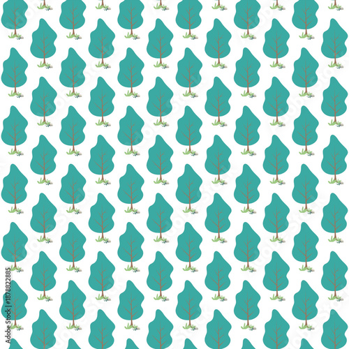 Tree mixed seamless pattern