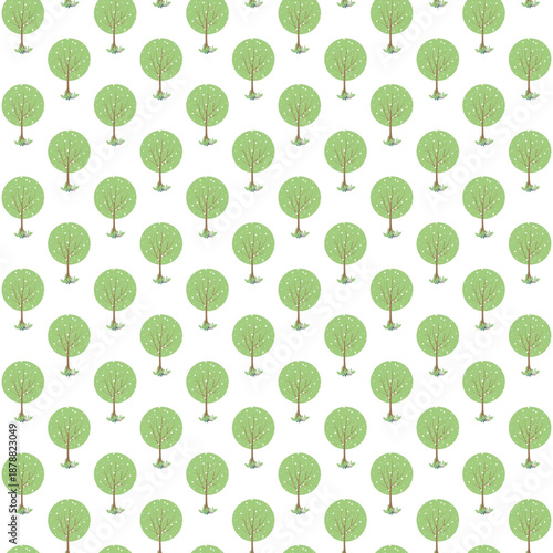 Tree mixed seamless pattern