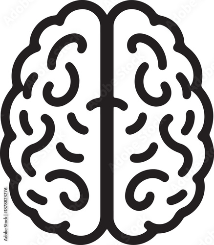  brain line icon with editable stroke