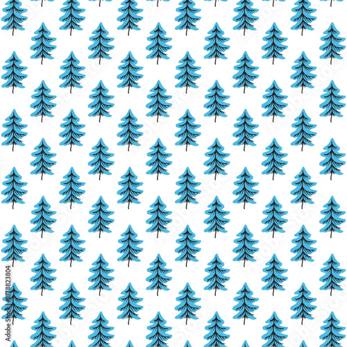 Tree mixed seamless pattern