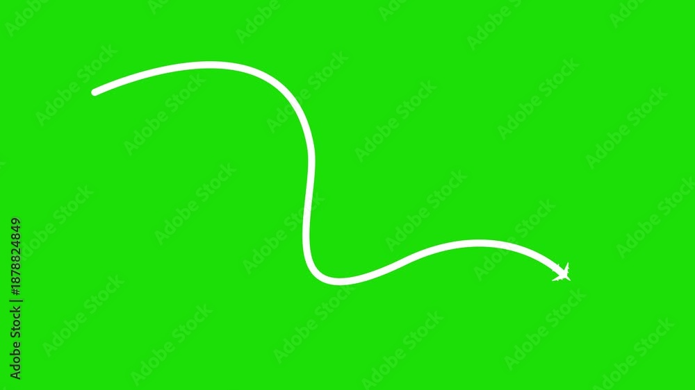 Animation of airplane route to the pin point, Movement of air plane ...