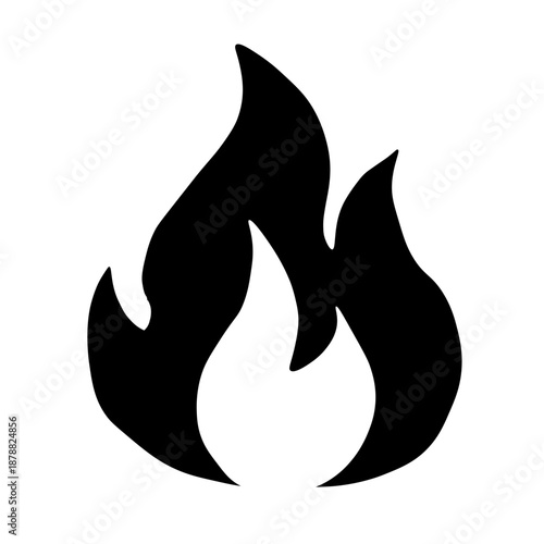 火のモノクロピクトグラムアイコン
Fire monochrome pictogram icon