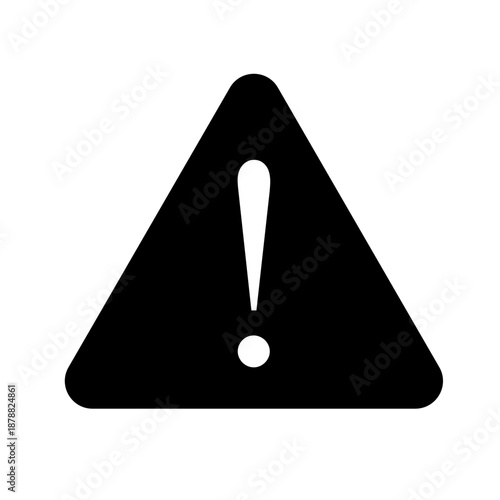 注意・警告を示すモノクロピクトグラムアイコン
Warning and Caution Monochrome Pictogram Icon