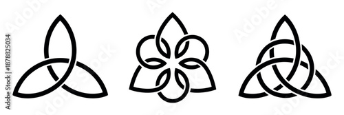 Celtic Knot Vector Set featuring traditional black and white interwoven ornament elements