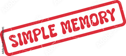 Simple Memory Grunge Red Rubber Stamp Seal for Important Concepts