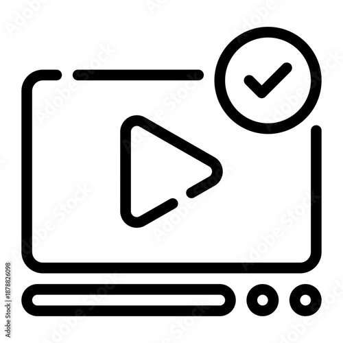 video player line icon