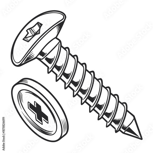 Illustration of a drywall screw