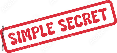 Simple Secret Red Worn Rubber Stamp Icon for Confidential Information Design