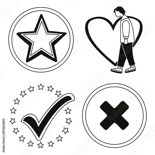 Icons of approval and disapproval