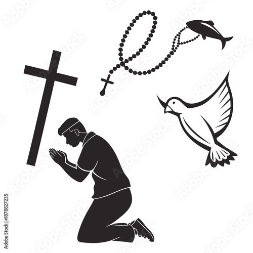 Prayer and faith symbols