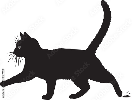 cat walking silhoutte vector