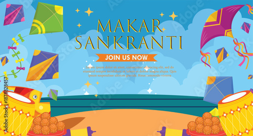 Tropical beach birthday party invitation card with summer ocean, sunshine, and palm trees