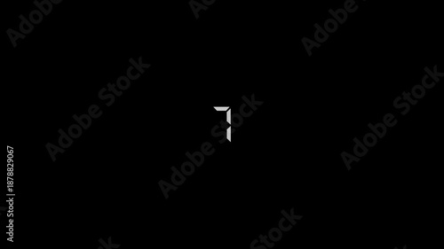 Countdown digital number animation from 10 to 0 second. 4K countdown digital timer