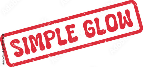 Authentic distressed simple glow rubber stamp conveying natural radiance and understated elegance