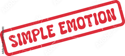 Distressed Red Simple Emotion Stamp for Expressing Human Feelings Graphically