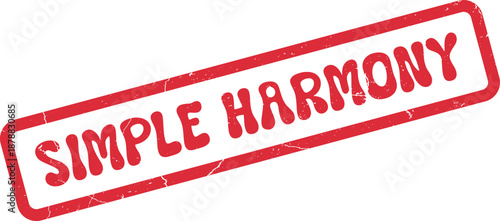 Distressed simple harmony rubber stamp signifying a balanced life and peaceful coexistence