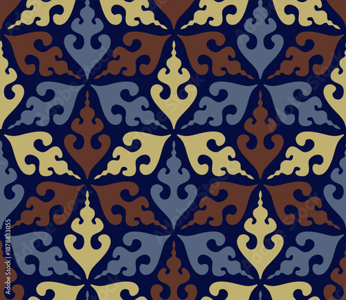 Wallpaper Mural Seamless Central Asian zoomorphic tessellation pattern inspired by nomadic ethnic textile heritage Torontodigital.ca