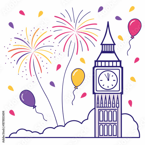 New year's celebration at big ben