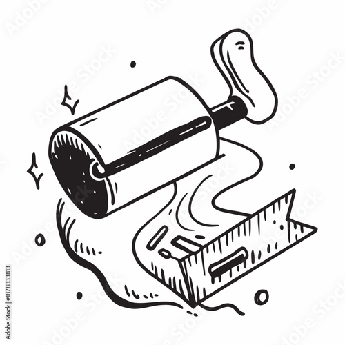 Illustrated rolling pin and measuring tape