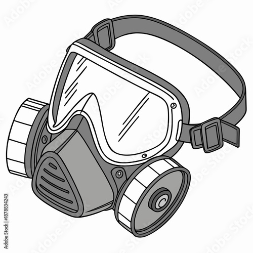Gas mask with goggles