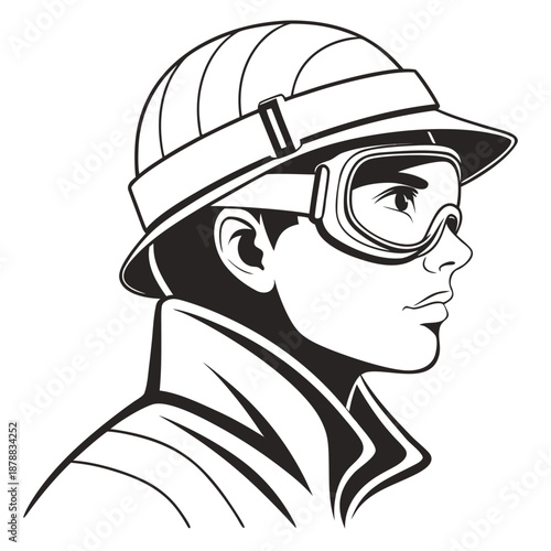 Aviation pilot silhouette