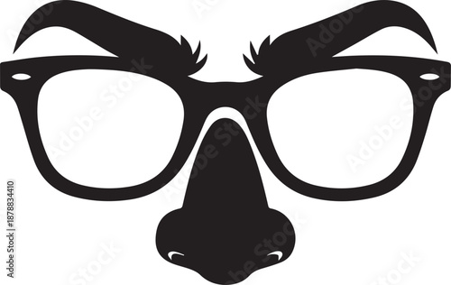 Funny face with glasses and nose
