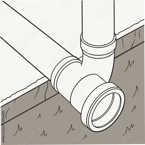 Illustration of a plumbing pipe connection