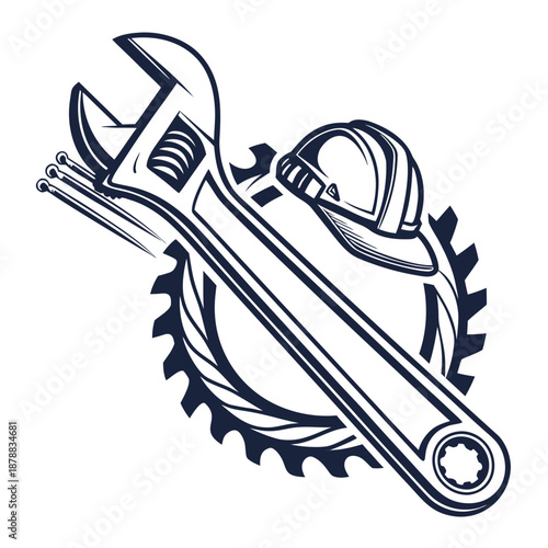 Construction tools and safety helmet