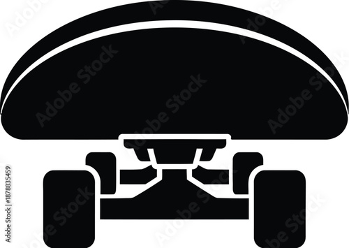Skateboard front view icon silhouette