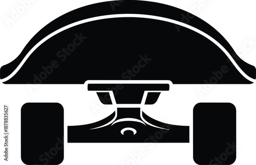 Skateboard front view icon silhouette