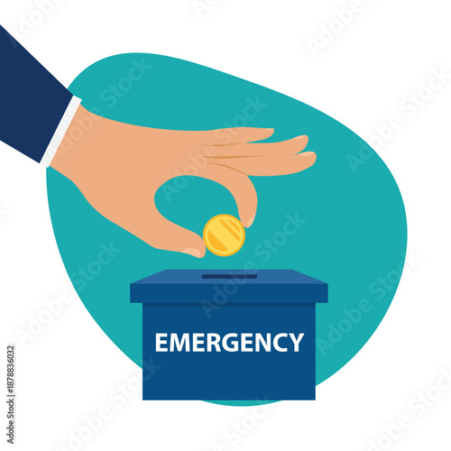Businessman saving money in an emergency fund for financial security