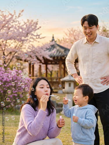 봄 가족 여행 나들이 행복, Spring Family Trip Outing Happiness