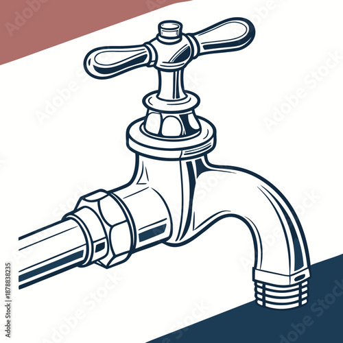 Vintage faucet illustration