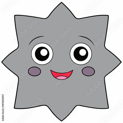 Cartoon grey star with face