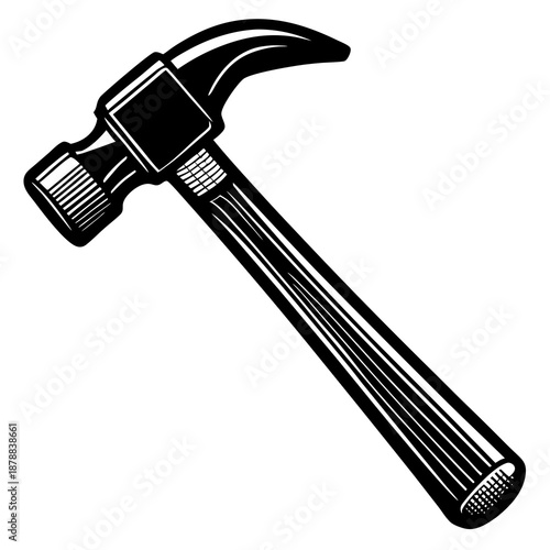 Black and white hammer illustration