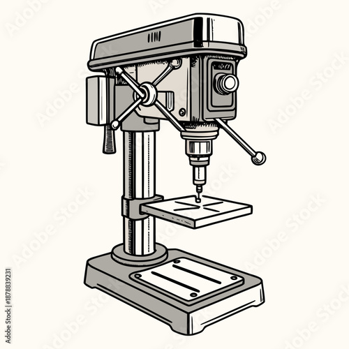 Illustrated drill press