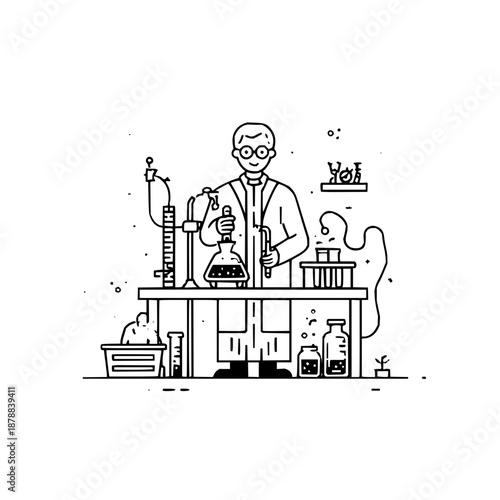 Scientist chemistry laboratory experiment research science biology medical discovery scientific lab test tube