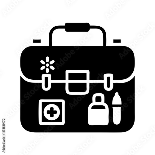 First aid kit or medical bag with essential supplies for emergency care