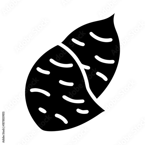Stylized glyph of a sweet potato, a healthy root vegetable icon for various designs
