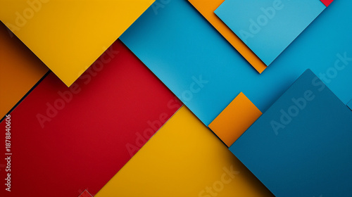 Modern Geometric Wallpaper – Colorful Abstract Shapes Background with Vibrant Contemporary Design