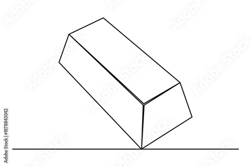 One line art of an isometric gold bar icon
