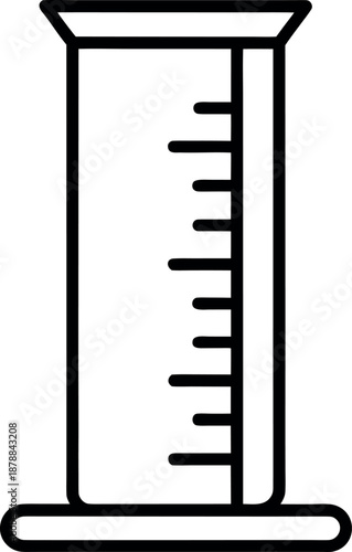 Line Art Measuring Cylinder Icon for Scientific Use